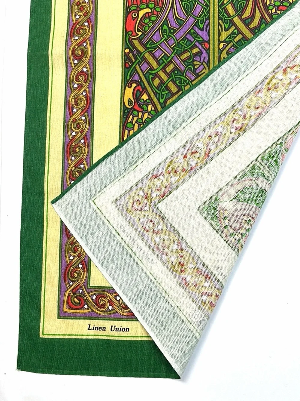 New Vintage Irish Linen Tea Towel Fingal Celtic From The Book Of Kells